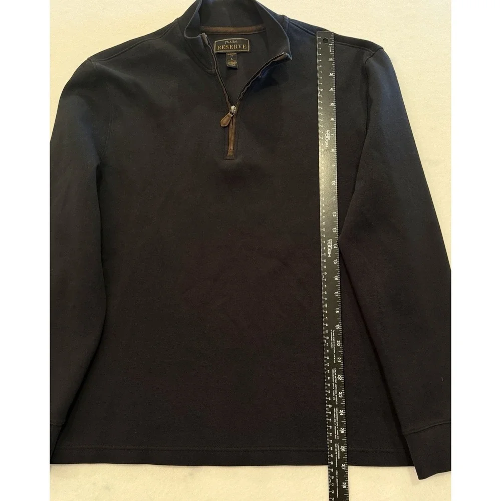 Jos. A Bank Reserve Traditional Fit Charcoal Gray Cotton 1/4 Zip Sweater Men's L